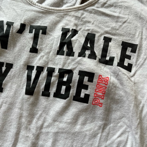 Victorias Secret Pink “Don’t Kale My Vibe” Racerback Tank Top - Picture 2 of 4